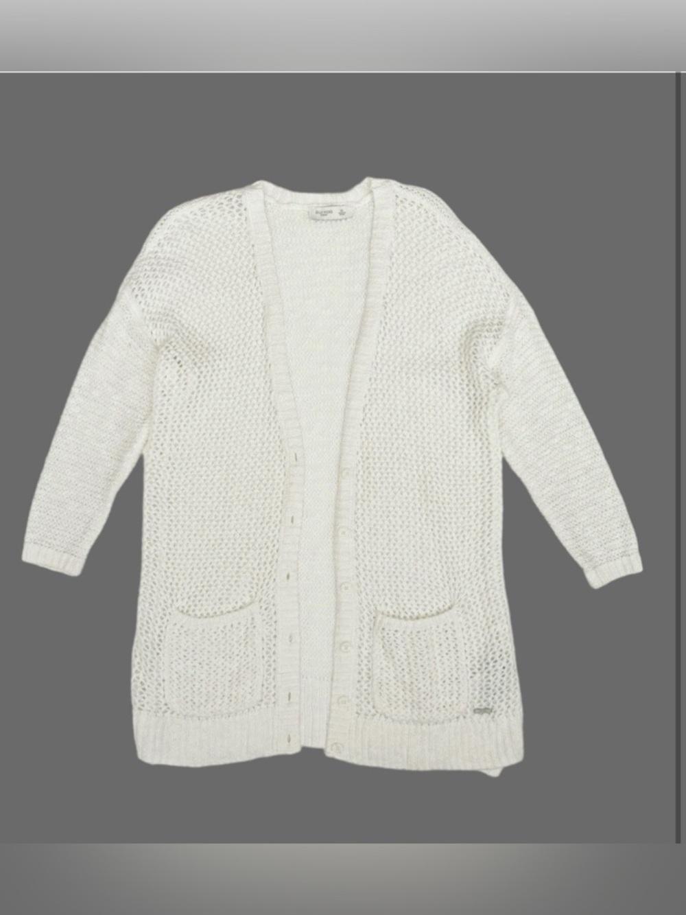 VTG GILLY HICKS Lightweight Spring/ Summer Open-Knit White Cardigan shrug